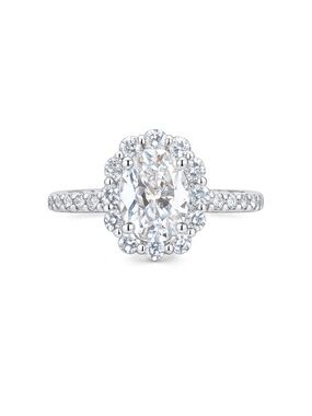 Elegant Silver Lab Diamond Engagement Ring